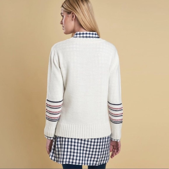 Barbour Women's Marigold Overlayer Sweater White Size 12